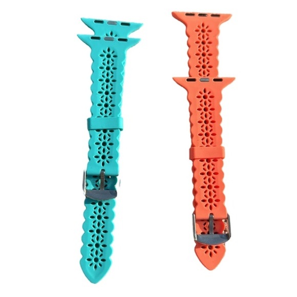 Style Up Your Apple Watch **Lace Slim Silicone Watch Band** - 2 Pack, 42/44/45mm - Picture 3 of 5